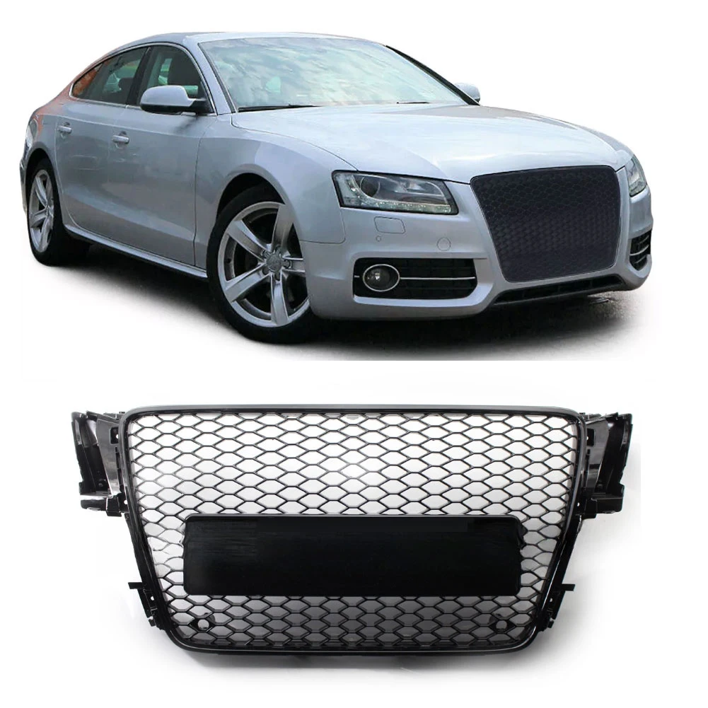 

Car Front Bumper Grille Honeycomb Radiator Bumper Grille Grill Cover With A5 B8 8P0 2008-2012 8T0853651 Replacement Parts