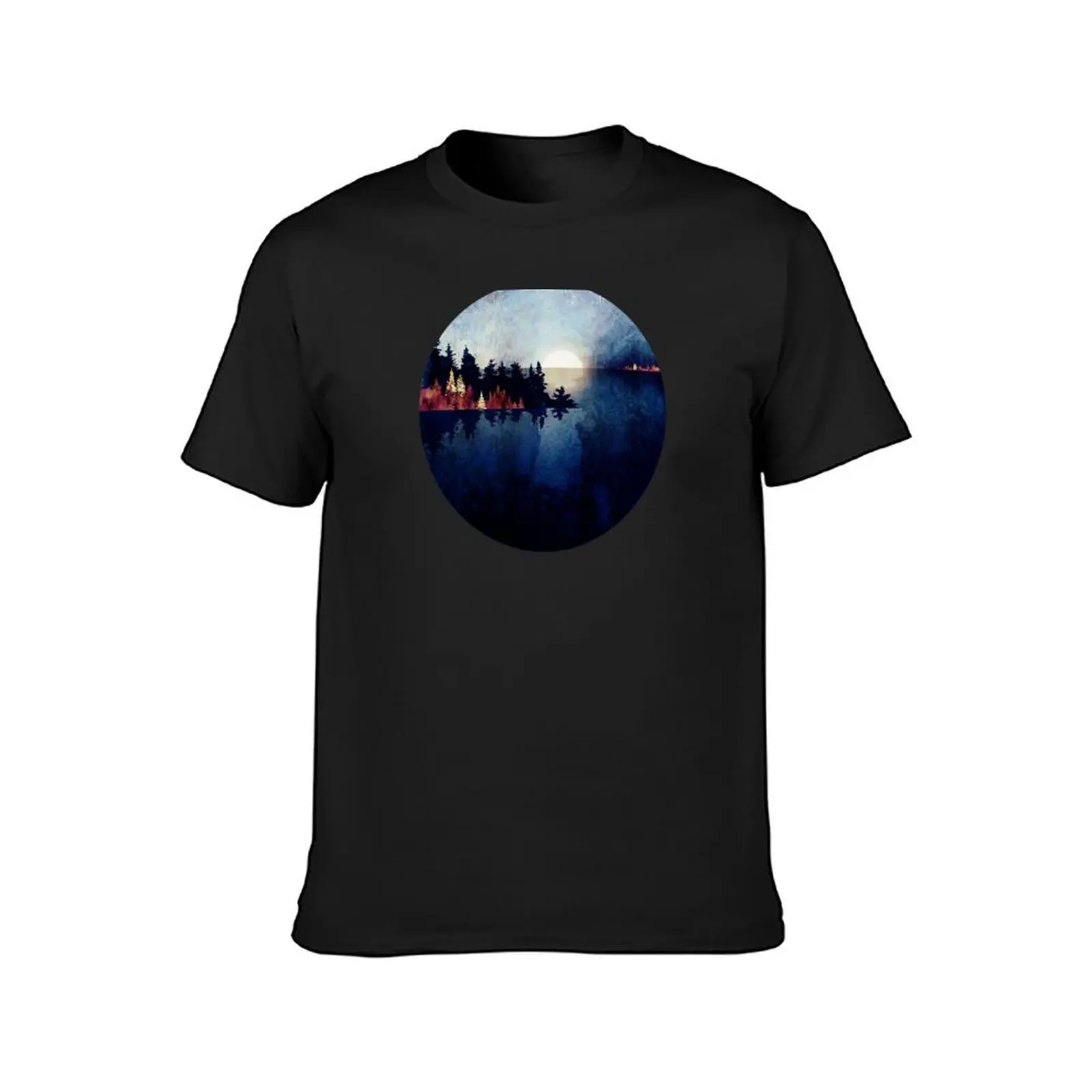 Autumn Moon Reflection T-Shirt customs design your own hippie clothes tops Men's t-shirt