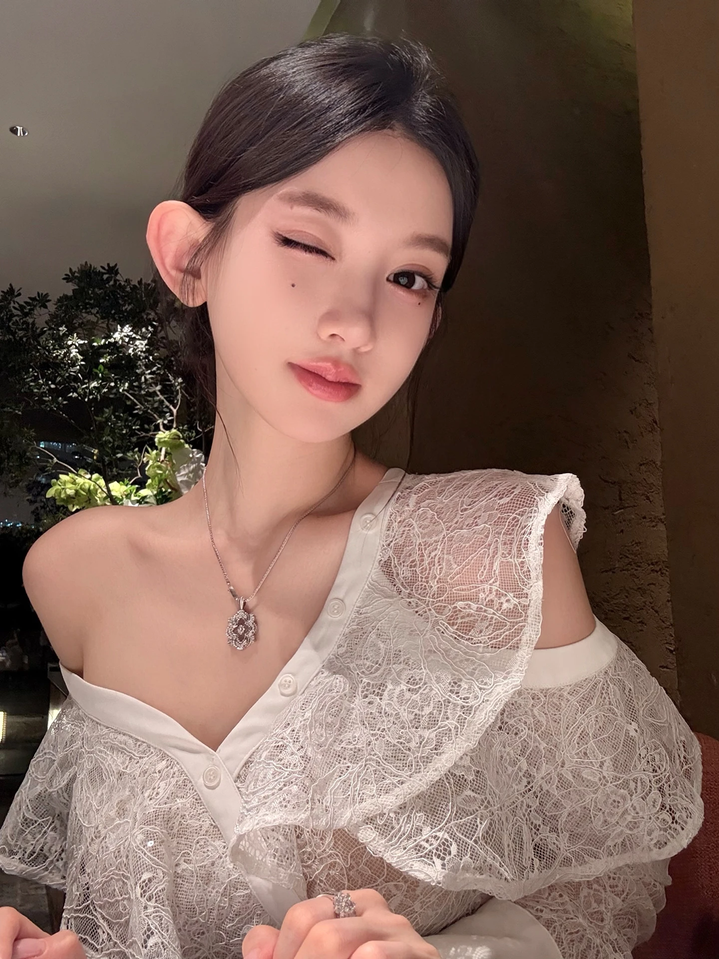 

Good Morning Fan Fan Lace Romantic Aosphere off oulder Long Sve Women's irt Spring Faion Romantic Sle ort Length