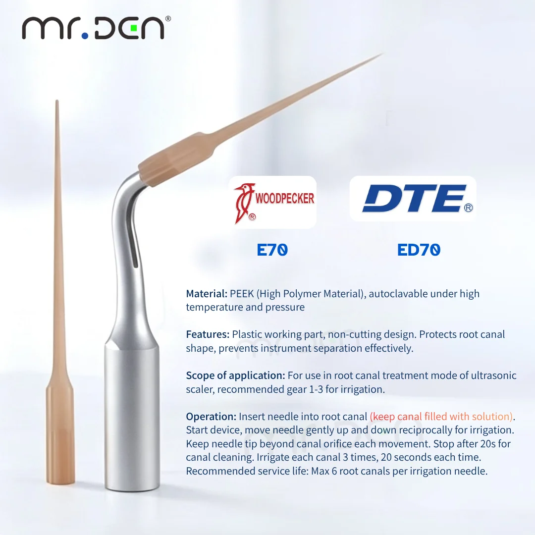 Woodpecker DTE Dental Ultrasonic Scaler Irrigation Working Tip E70 ED70 E71 E72 Autoclavable Fit Endo1 Endo3 Dental Accessories