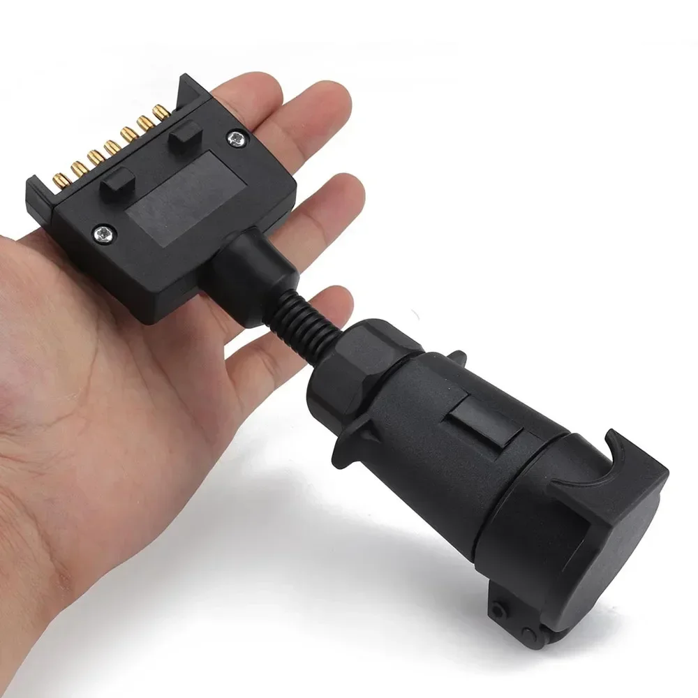 

Car Trailer Adapter Plug For Boat Caravan 7 PIN Round Female to Flat Male Connector