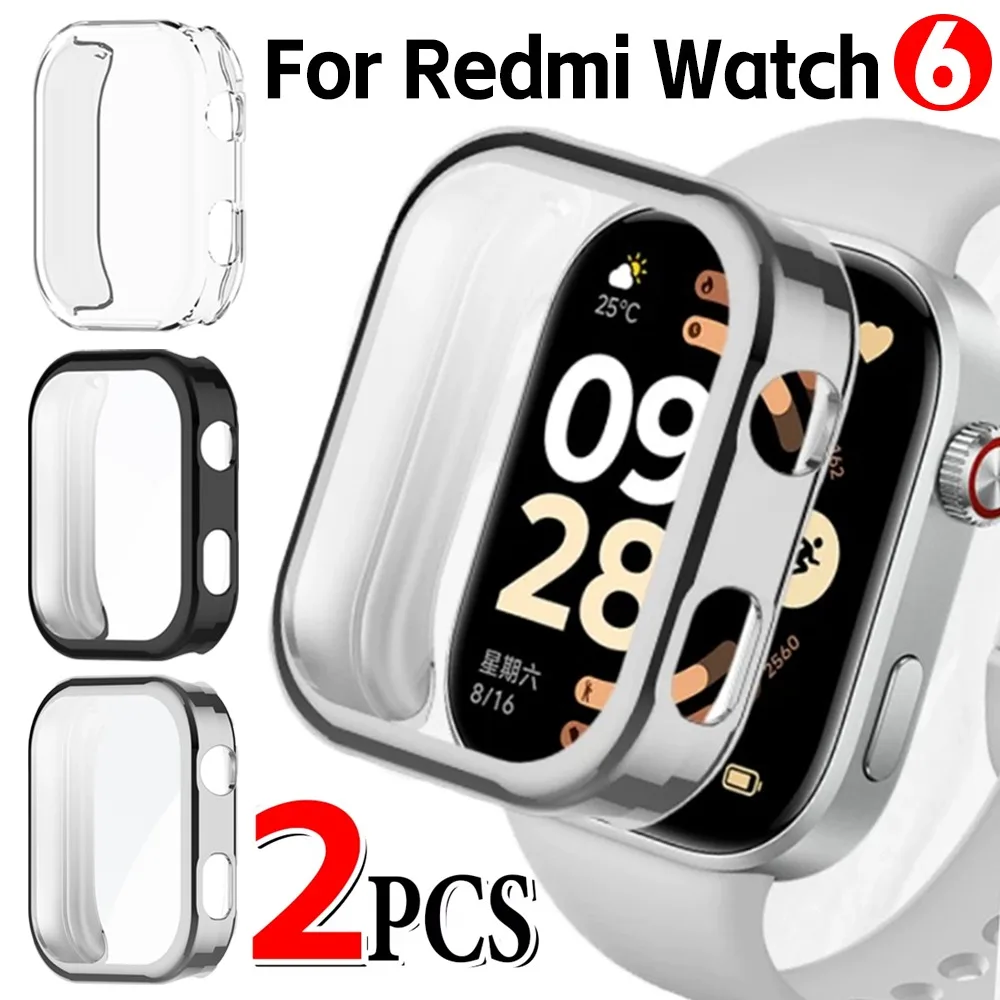 

1-2pcs Film+Case for Redmi Watch 6 Screen Protector Protection Hard TPU Bumper Anti-Scratch Cover for Redmi Watch 6 Watch Cases