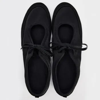 2024 Designer Brand Women Ballet Flats Soft Leather Fashion Shallow Round Toe Autumn Casual Ladies Shoes Lace Up Casual Loafers Shoes