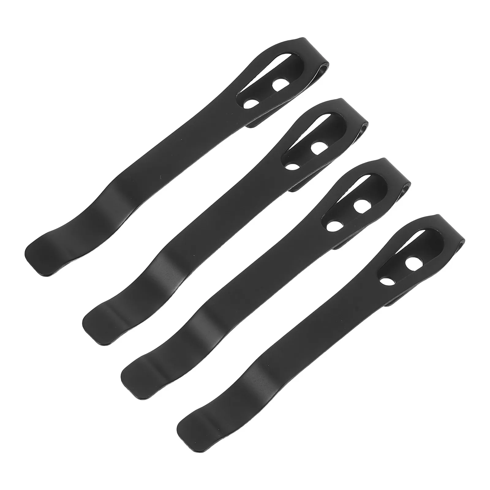 4Pcs Reinforced Stainless Steel Pocket Clip Set Universal DIY Knife Clip Replacement for Tools Flashlights Phones Wallets Gear