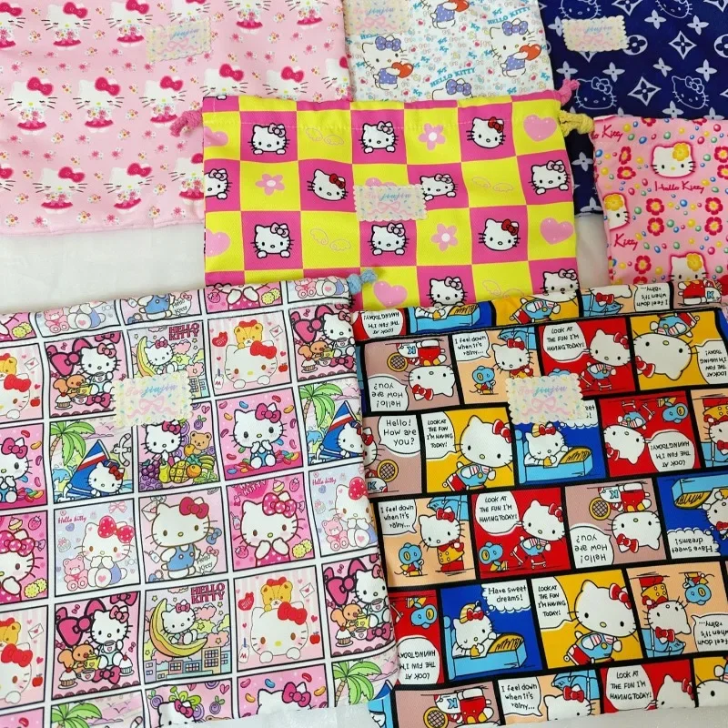 Sanurgente Hello Kitty Proximity Wstring Cartoon Sac à main portable, Sac anti-poussière, Emballage cadeau, Mariage, Noël, Rangement, Maison, Organiser
