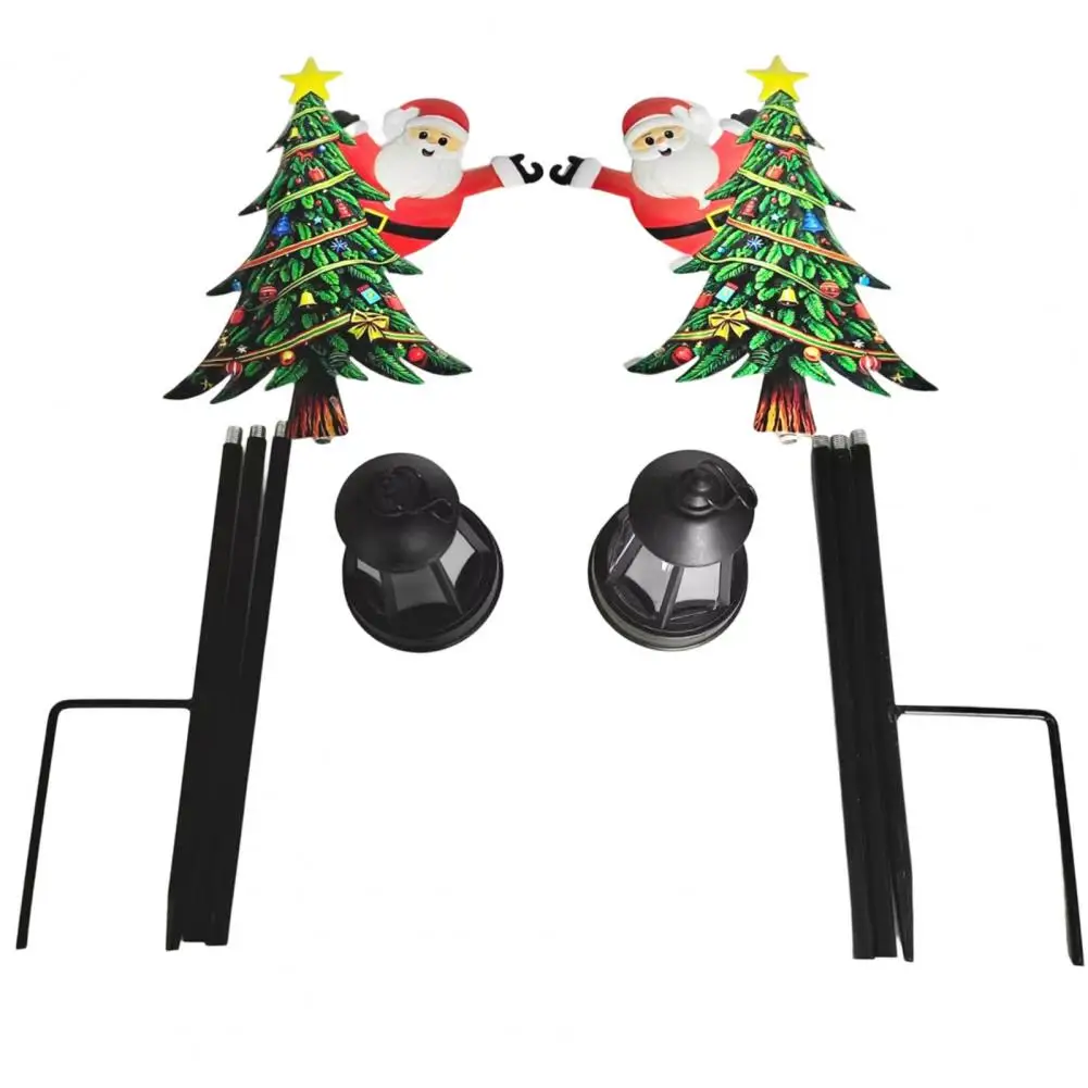 Auto Charging Solar Lawn Lamps Solar Christmas Garden Lights 2pcs Solar Santa Garden Stake Lights Christmas Pathway Lantern