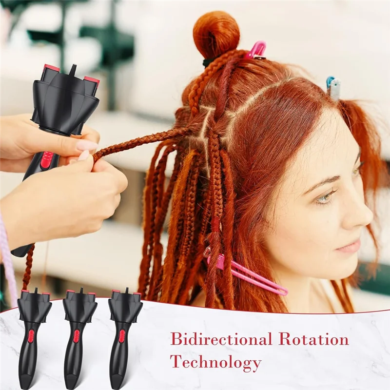 

ABBK-3 Piece Set Automatic Electric Braiding Machine Black DIY Styling Hair Curler Automatic Braiding Machine For Women Girl