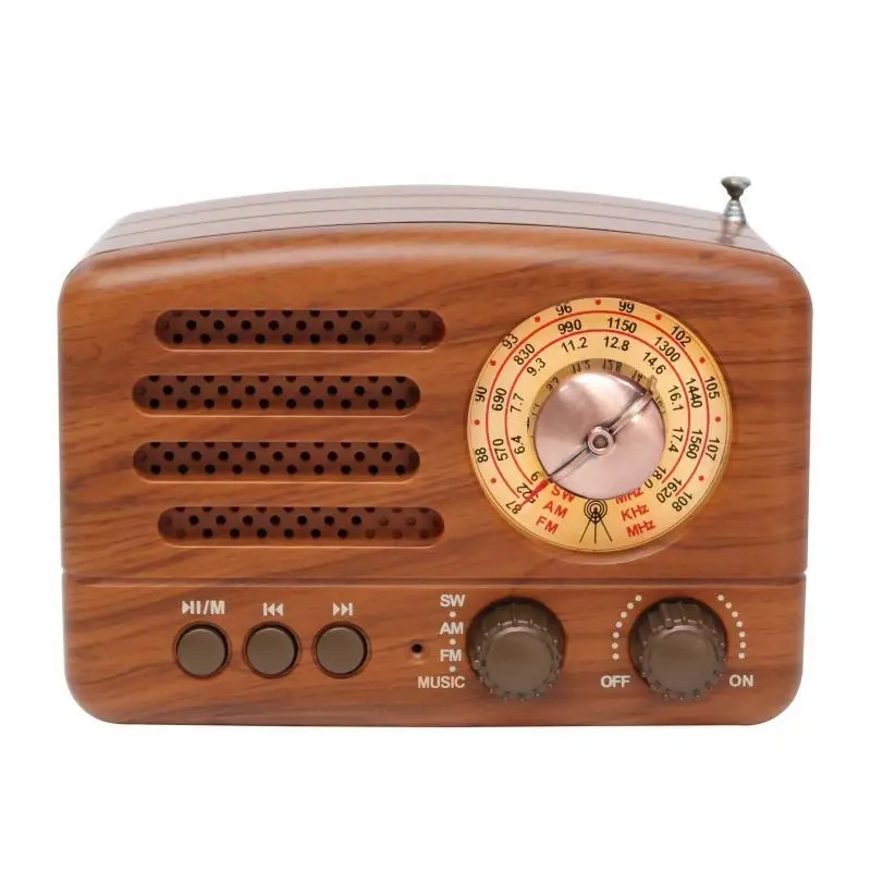 جديد كلاسيكي ريترو FM AM سطح المكتب راديو استقبال قابلة للشحن المحمولة MP3 أجهزة الراديو ستيريو 3 واط سمّاعات بلوتوث AUX USB