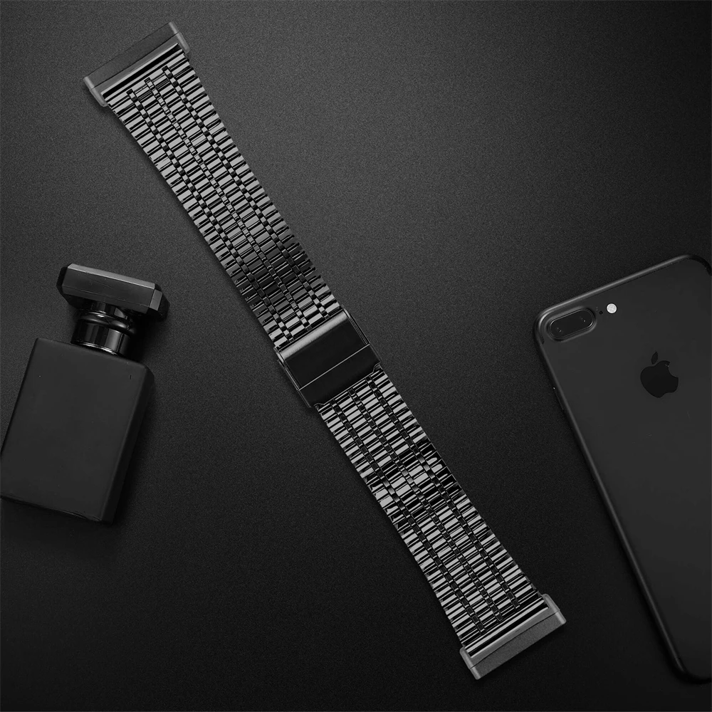 جديد شبكة الفرقة ل Fitbit العكس 4/3 النساء الرجال الفولاذ المقاوم للصدأ المعادن حزام ساعة حلقة ل Fitbit تحسس 2 المشبك