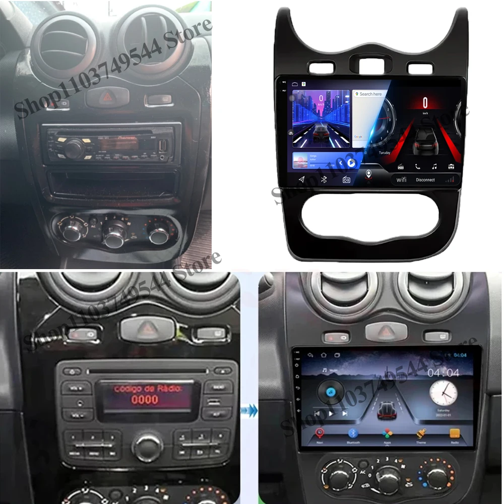 For Renault Sandero Stepway GT 2013-2014   Car Radio Carplay Navigation GPS Stereo Android Auto Screen Bluetooth Multimedia Play
