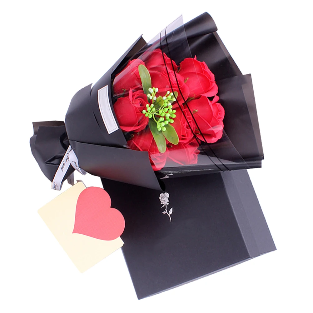 

9pcs Artificial Soap Flowers Gift Rose Soap Gift Box Box for Valentine Birthday Wedding Anniversary Party Home DecorFlowers