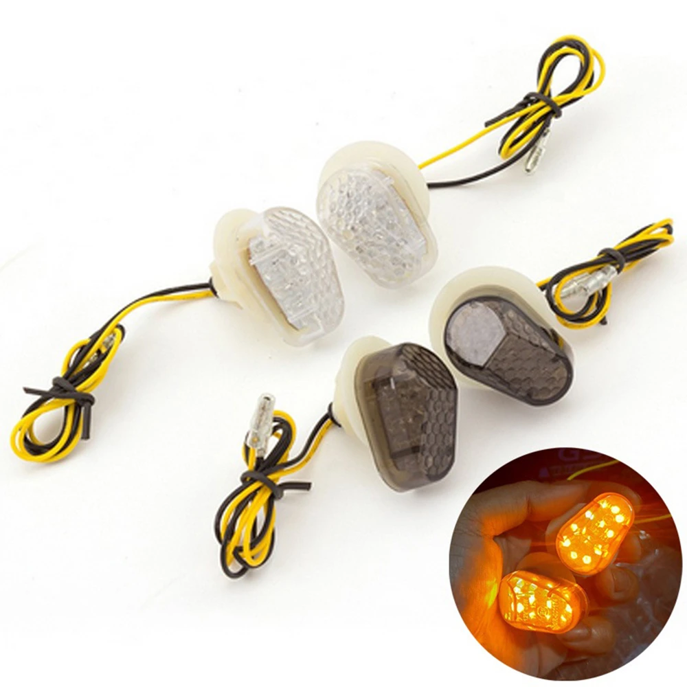 

​2pcs 12V Motorcycle LED Brake Lights Turn Signal Lamps Taillights Motorbike Accessories for XJ6 YZF R6 R6S R1 FZ1S Fazer 1000