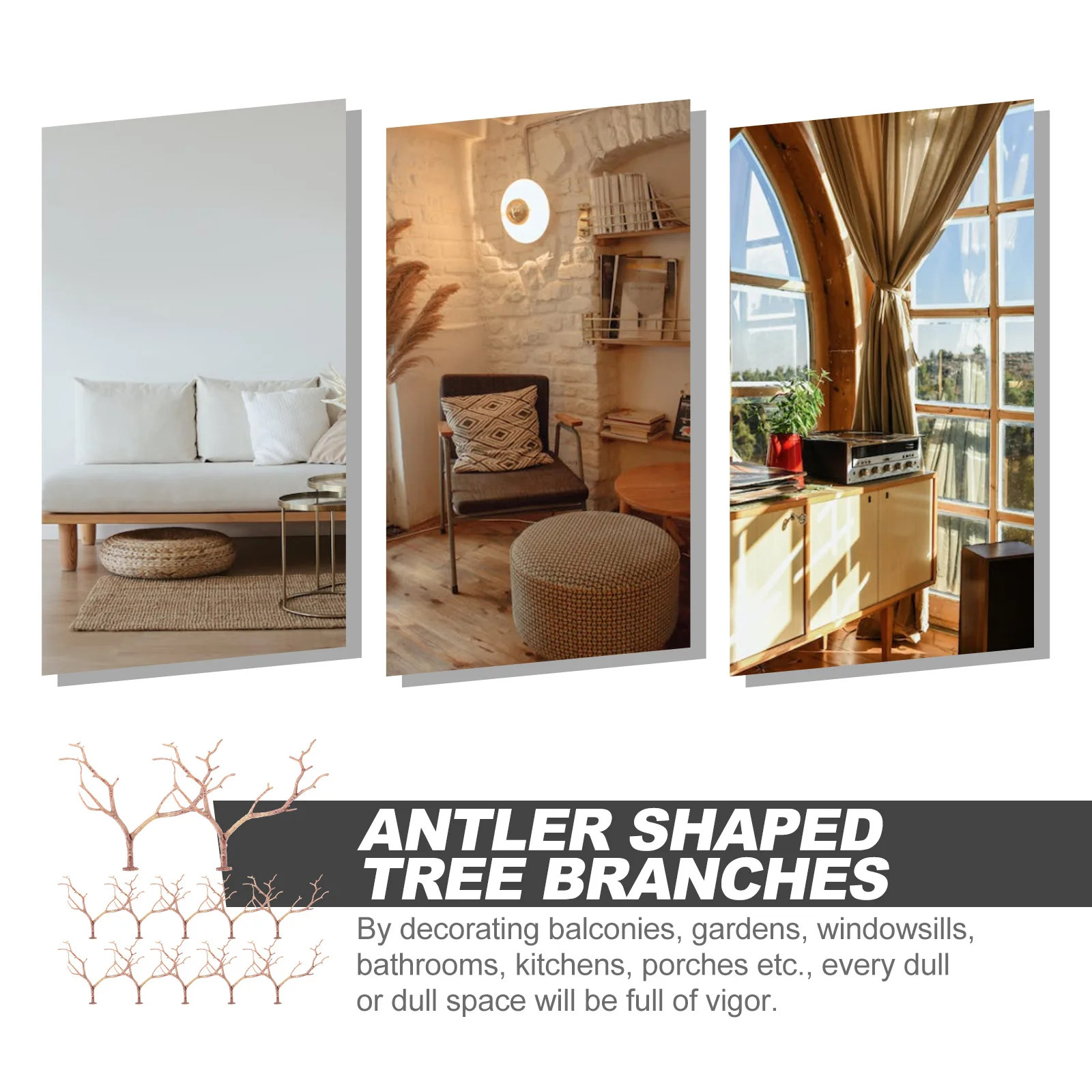 

12Pcs Artificial Antler Shaped Branches Sturdy Plastic Tree Twigs for Vase Filler Home Garden Balcony Table Decor