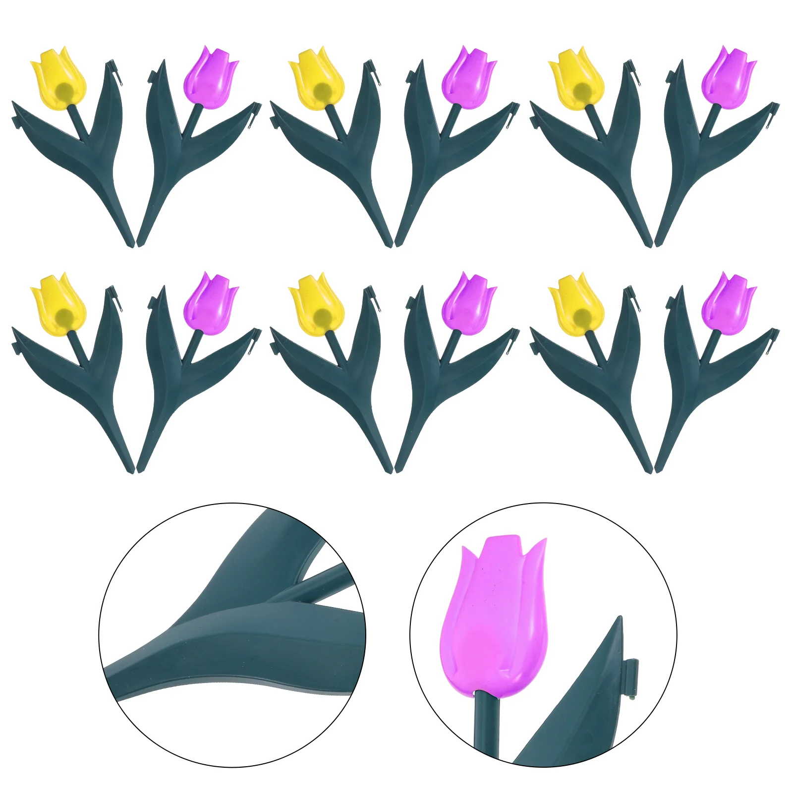 20 Pcs Garden Fence Tulip Fake Tulips Flowers Artificial Decor Silk Bulk Wedding Bouquet Office Decoration