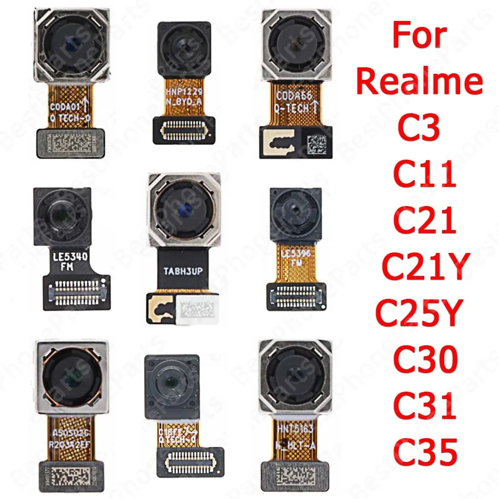 Facing Front Rear Back View Camera Module For Realme C3 C11 2021 C21 C21Y C25Y C30 C31 C35 Backside Selfie Camera Replacement