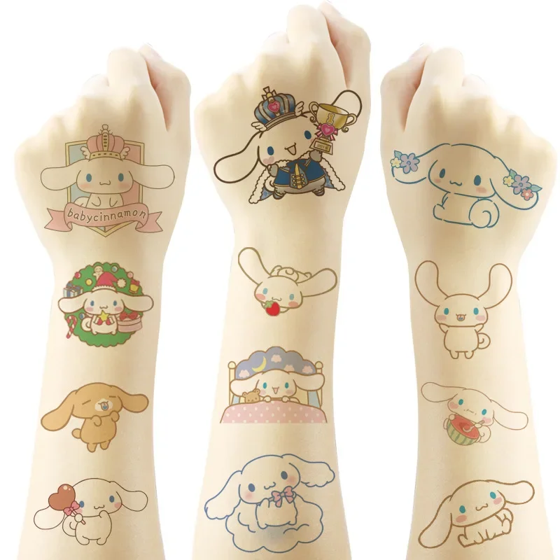 Sanrio Cinnamoroll Tattoo Stickers Cute Cartoon Anime Stick for Kids Birthday Accessory Party Supplies Fashion Decoration