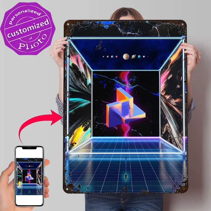 Unknown Dimensions 3D Texture Metal Poster Customized Wall Art Retro Vintage Tinplate Signs for Home Decoration Gaming House