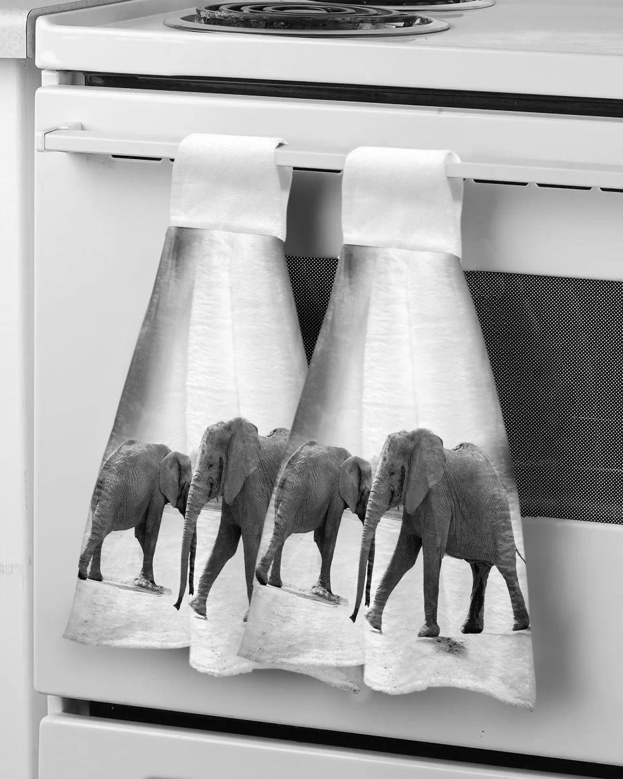 Elephant Gradient Gray Hand Towel Household Absorbent Kitchen Towel Rag Towel Children's Hand Towel