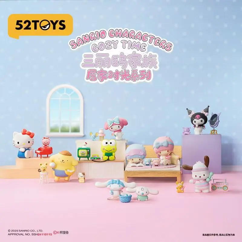 

52TOYS Sanrio Family Home Time Blind Box Kulomi Melody Pacha Dog Handmade Trendy Play Ornament Girl Christmas Birthday Gift Toys