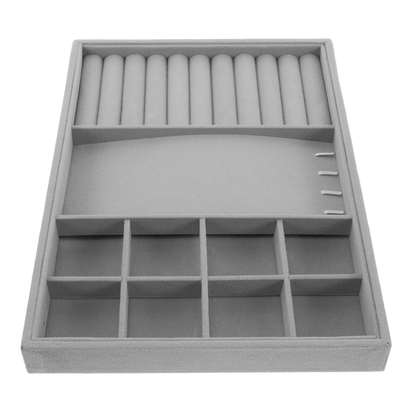 

Stackable Jewelry Organizer Tray For Drawer Ring Display Tray Earrings Necklaces Bracelets Storage Lining Soft Material Elegant