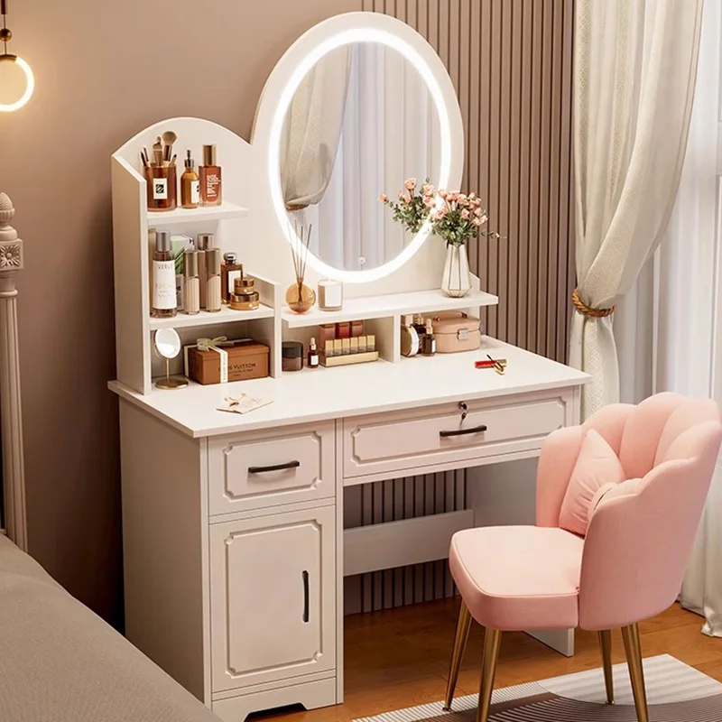 Desk Chair Vanity Table Irregular Clear Xenomorph Design Aesthetic Dressing Table Luxury Comoda Pra Quarto Trendy Furniture