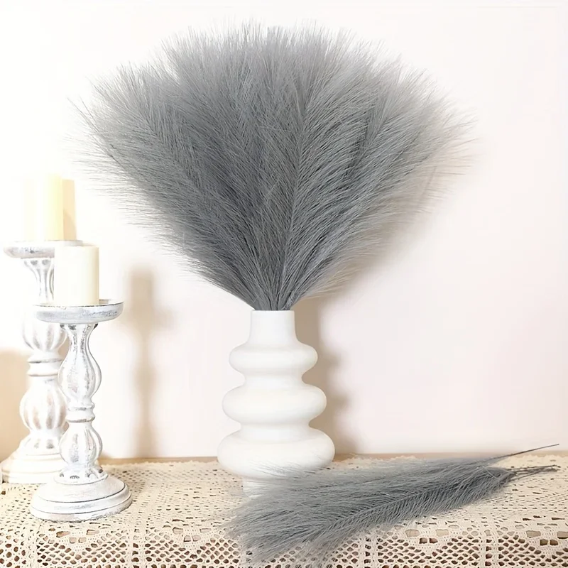 10/30Pcs Puszysta trawa pampasowa Sztuczne kwiaty Dekoracja na ślub Boho Bouquet Party Home Vase Decor Fake Plant Reed Flower