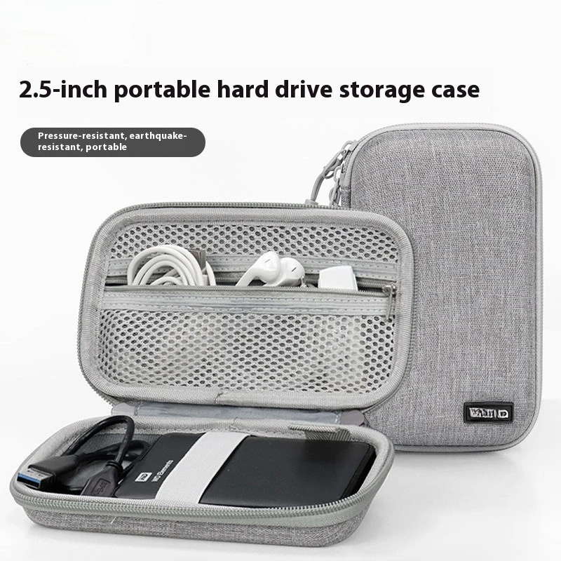 

Compatible with 2.5-inch Portable Hard Drive Storage Bag, Power Bank and Earphone Storage Bag, Black/gray