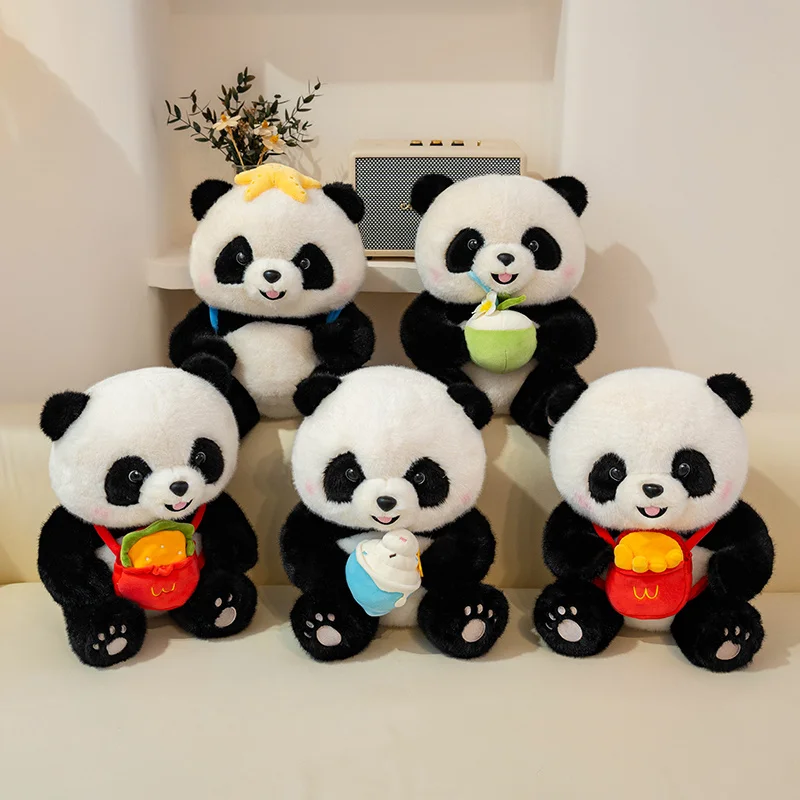 25/35cm Super Cute Panda Plush Toy Ice cream,Coconut,Swimming Circle Decor Soft Stuffed Animal Panda Doll Kid Birthday Xmas Gift