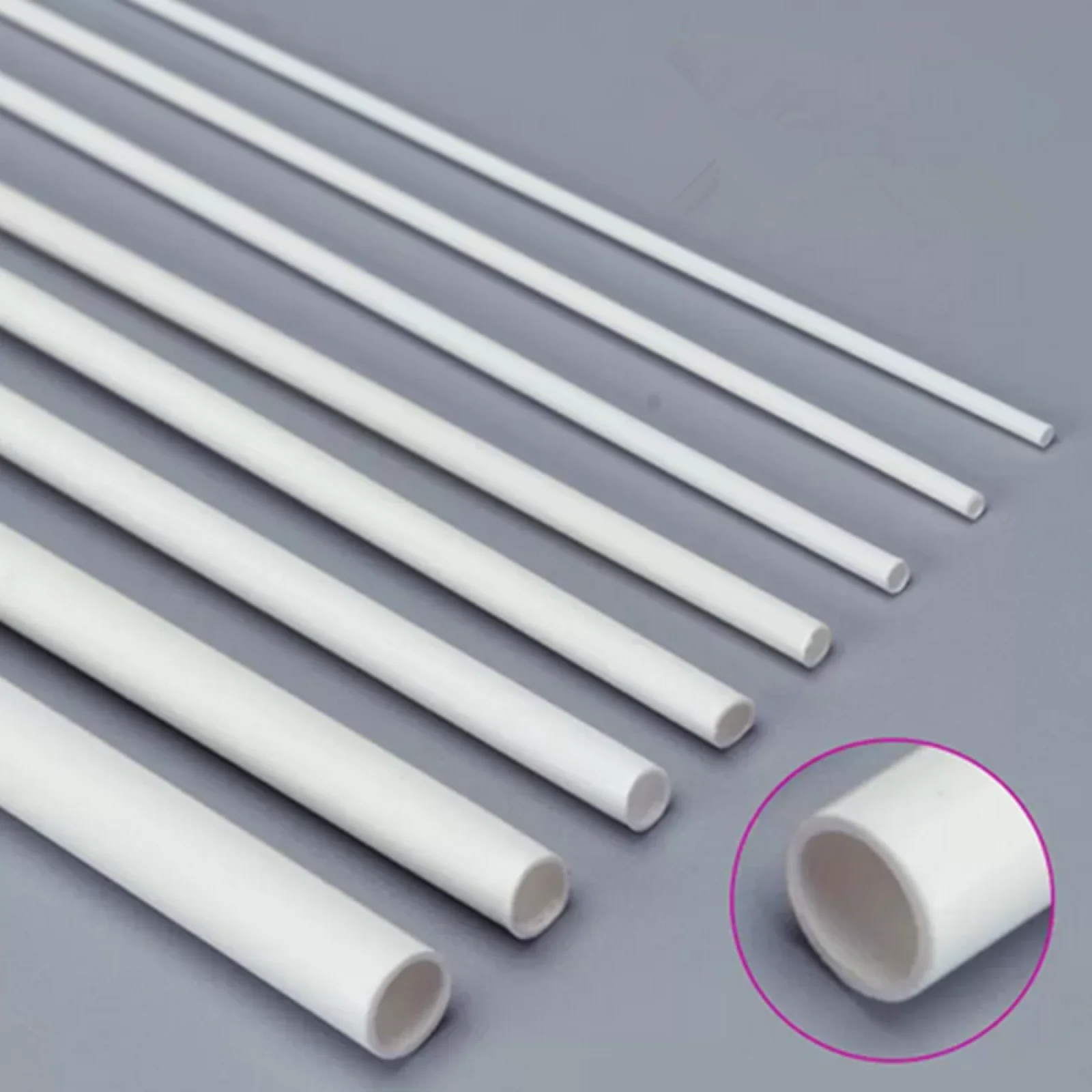 5Pcs/Set ABS Round Tube Plastic Hollow Tube Diameter 2mm/2.5mm/3mm/4mm/5mm DIY Handmade Sand Table Material Model Building 25cm