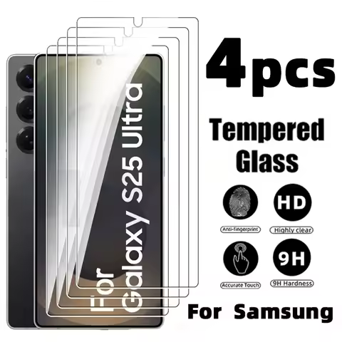4Pcs 9H Screen Protector Suitable for Samsung galaxy S25 S24 Ultra S23 S22 S21 Plus Tempered Glass For Samsung S24 S25 FE Glass