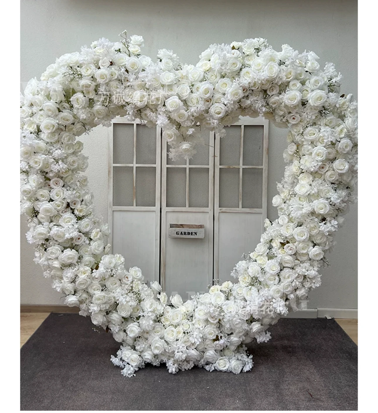 Amor floral cena de casamento decoração arranjo de flores artificiais proposta de casamento confissão arranjo de cerimônia de noivado