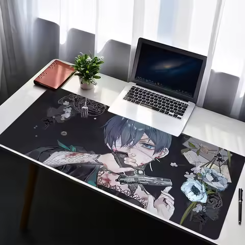 Mouse Pad PC Non Slip Rubber HD Mousepad Laptop Gamer Cabinet Keyboard Pad Office Computer Gaming Desk B-black Butler Mouse Mat