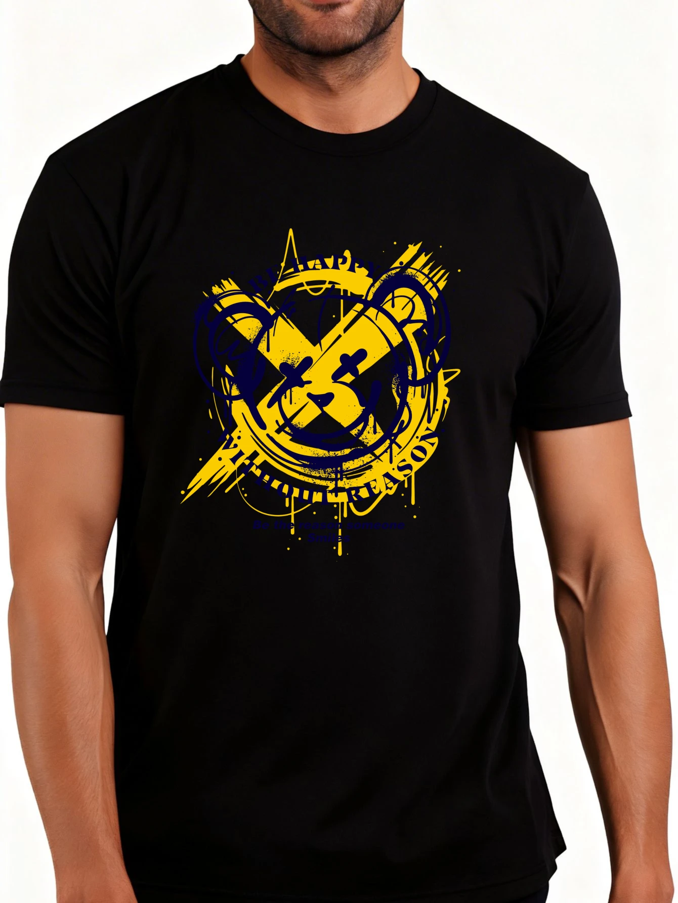 Graphic Design Men's T-Shirt with Cross Sword and Shield Emblem, Summer Casual Wear, Suitable as a Gift for Friends and Family