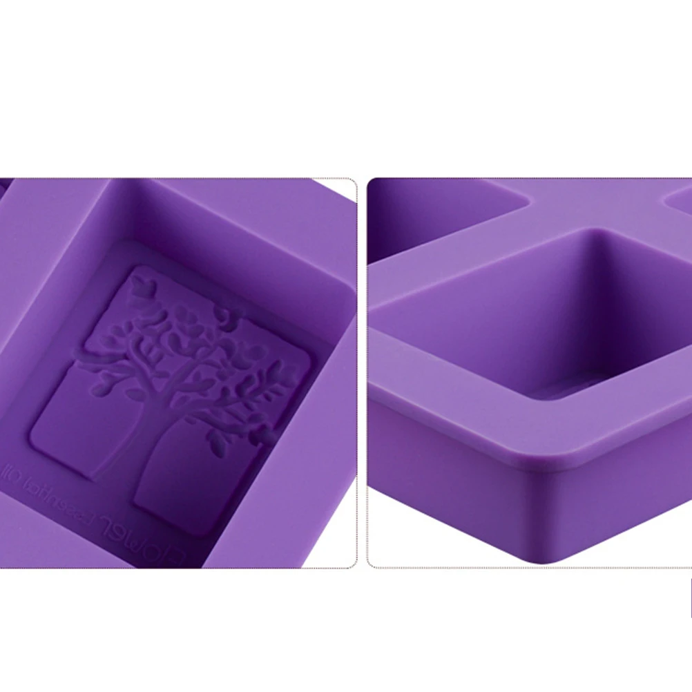 

Square DIY Handmade Silicone Soap Mold Multifunctional Love Tree Pattern Cake Chocolate Mold Baking Tools for Decoration Polymer