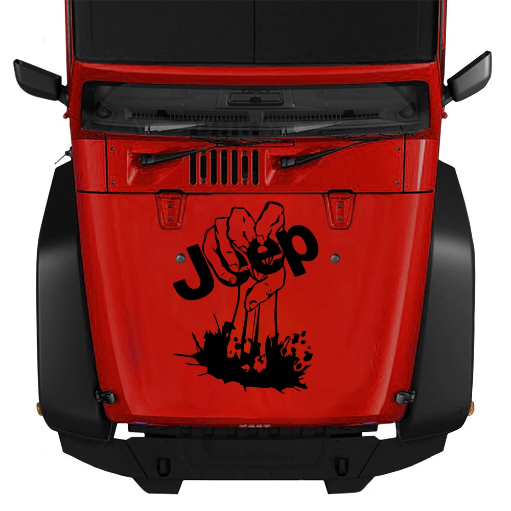 

Современная наклейка для автомобиля Jeep Wrangler Zombie Hand Truck, наклейка на капот, дверь, кузов, боковая часть автомобиля, виниловый декор