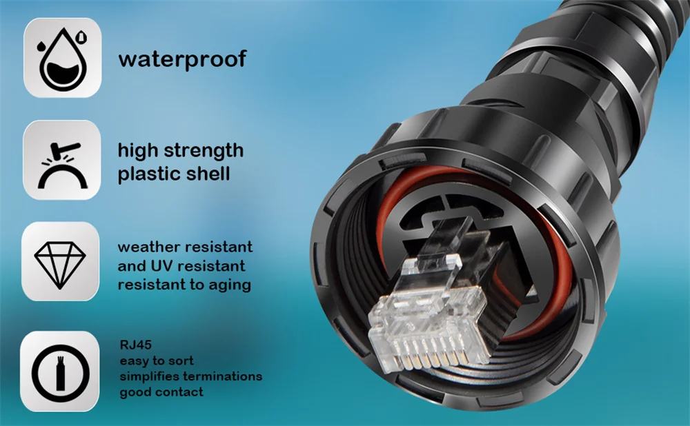 ANX 010-10603-00 Stecker, wasserdicht, RJ45, 2er-Pack, kompatibel mit Garmin Marine Netzwerkkabelanschluss, Stecker auf Stecker, Schutzart IP67 – Detail 14