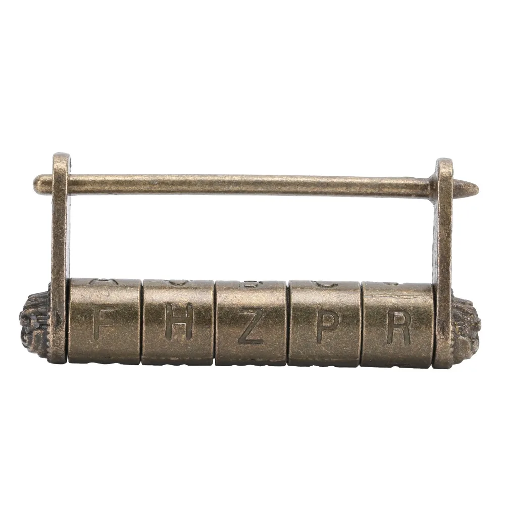 Antique Vintage Combination Padlock Decorative Zinc magnesium alloy Password Door Lock Alphabet Code Lock Jewelry Box