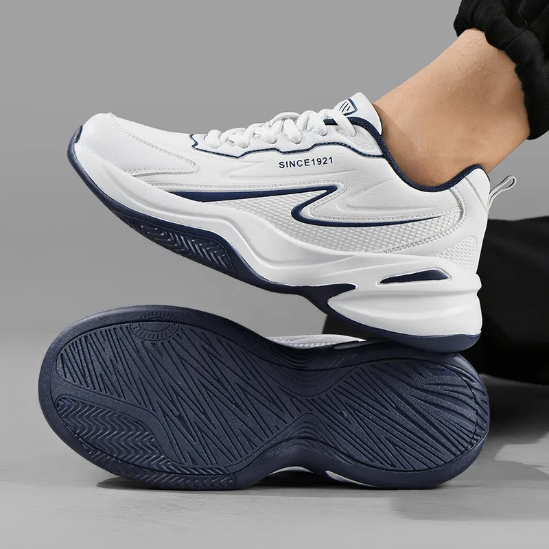 

Sports and leisure shoes, men's shoes, marathon oversized air cushioned shoes, fly woven all season rubber, wear-resistant, anti