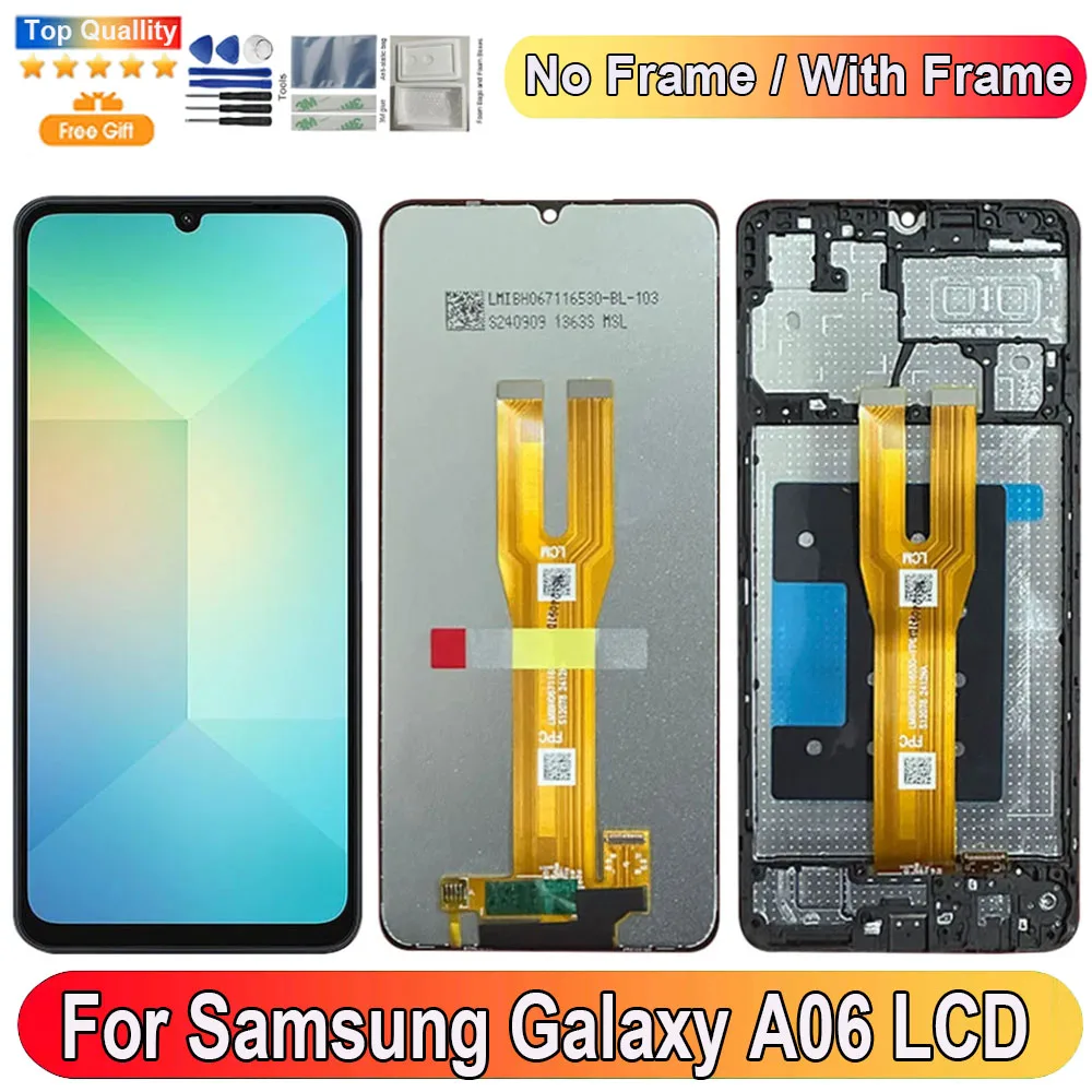 6.7''For Samsung Galaxy A06 LCD Display Screen Touch Panel Digitizer Replacement Parts Screen With Frame For Samsung A06 A065