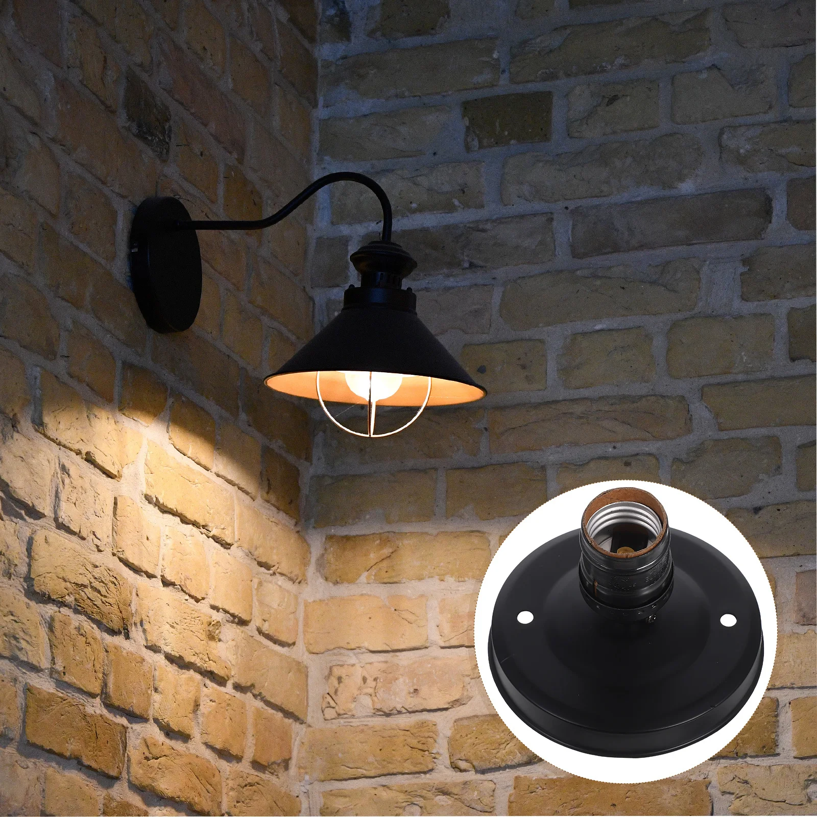 

2Pcs E26 E27 Wall Mounted Lamp Socket Retro Design Ceiling Light Base Aluminum Build for Easy DIY Installation