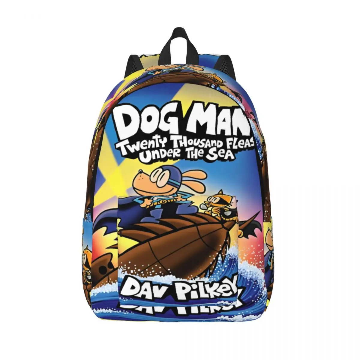 Cão homem e petey gato dos desenhos animados moda mochila presente estudante trabalho daypack para homens mulheres portátil sacos de lona