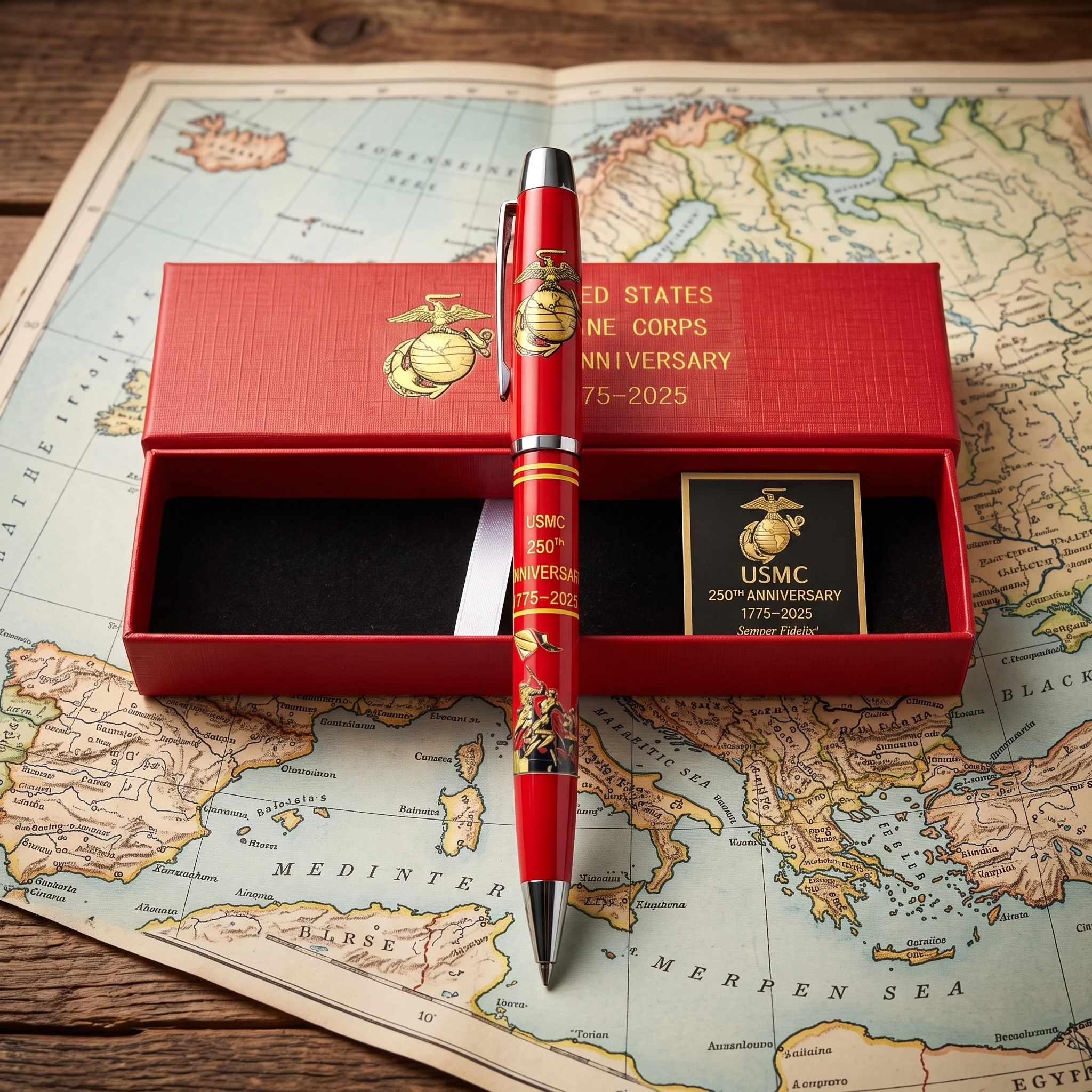 United States 250th Anniversary Commemorative Red Pen Set Sticker Pattern Pen Bodies Educational Office School Supply