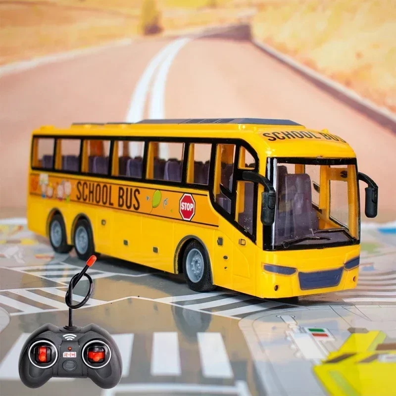 New Electric Wireless Remote Control Bus Lighting Simulation Remote Control Vehicle Model School Bus Tourism Bus Bus Bus