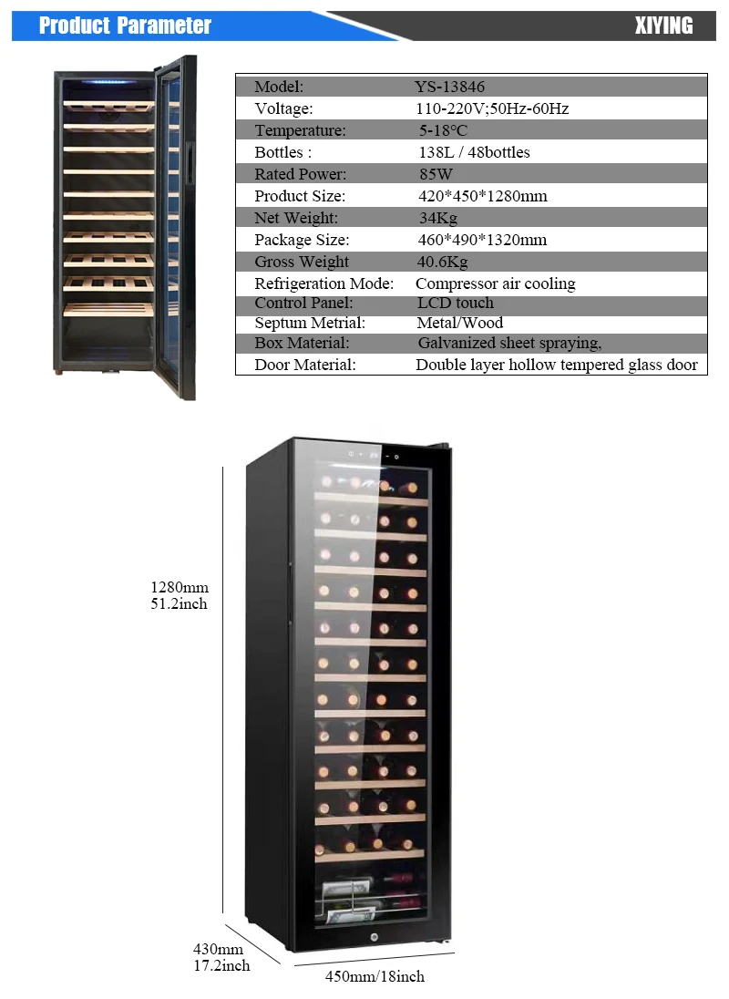 

2026 Hot Ice bar Red Wine Cabinet Constant-temperature Refrigerator Temperature-controlled Compressors Wine Cooler