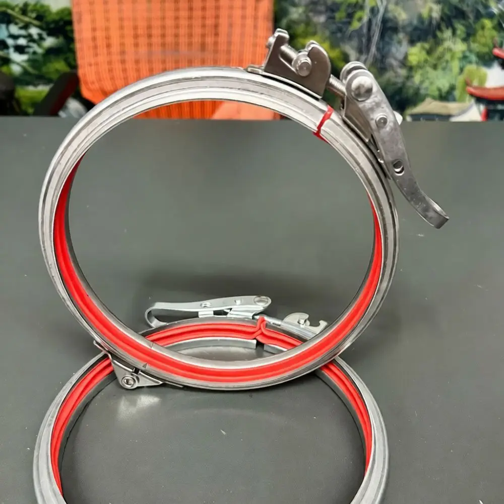 Stainless Steel Galvanized Duct Clamping Device Adjustable Industrial Ventilation Pipe Connector Strong Hose Fixing Hardware