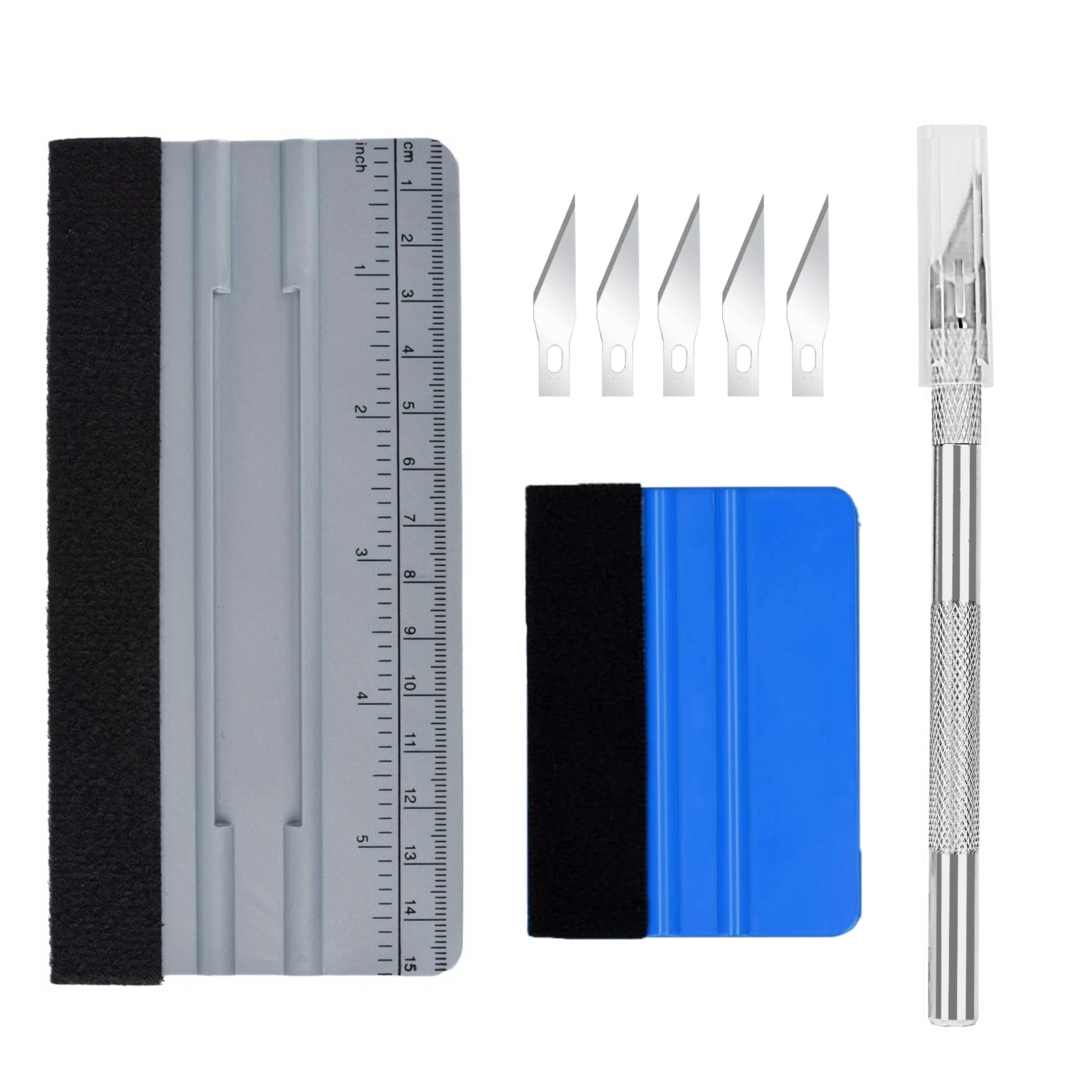 Car Vinyl Wrap Tool Kits Covering Vinyl Spatula Foiling Set Scraper for Window Tint Wrapping Squeegee Tools Car Accessories