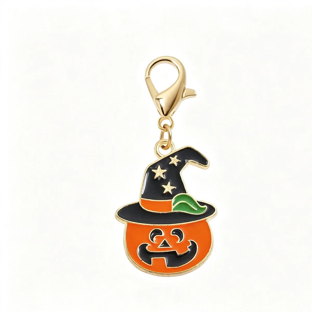 Halloween-Kürbis-Geist-Katzen-Anhänger mit Karabinerverschluss, Legierungs-Emaille-Taschenornament, Unisex-Rucksack-Accessoire, Partygeschenk – Detail 6