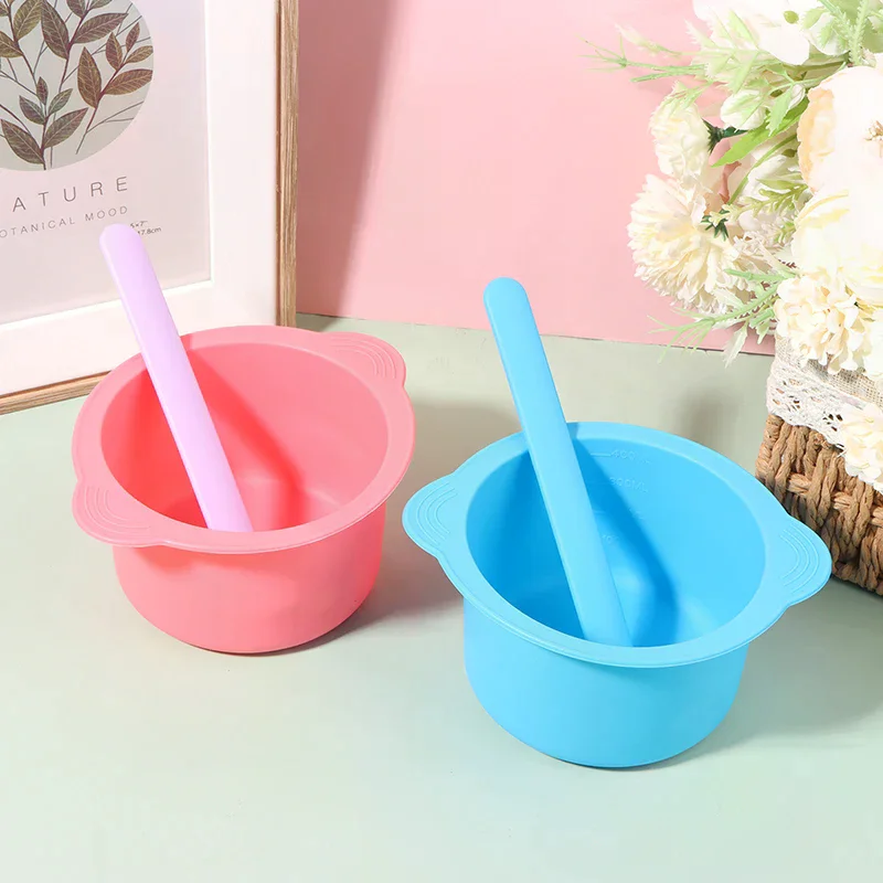 Wax Warmer Heat-Resisting Replacement Silicone Bowls Hair Removal with Stirring Stick Non-Stick Pan Hair Removal Beauty
