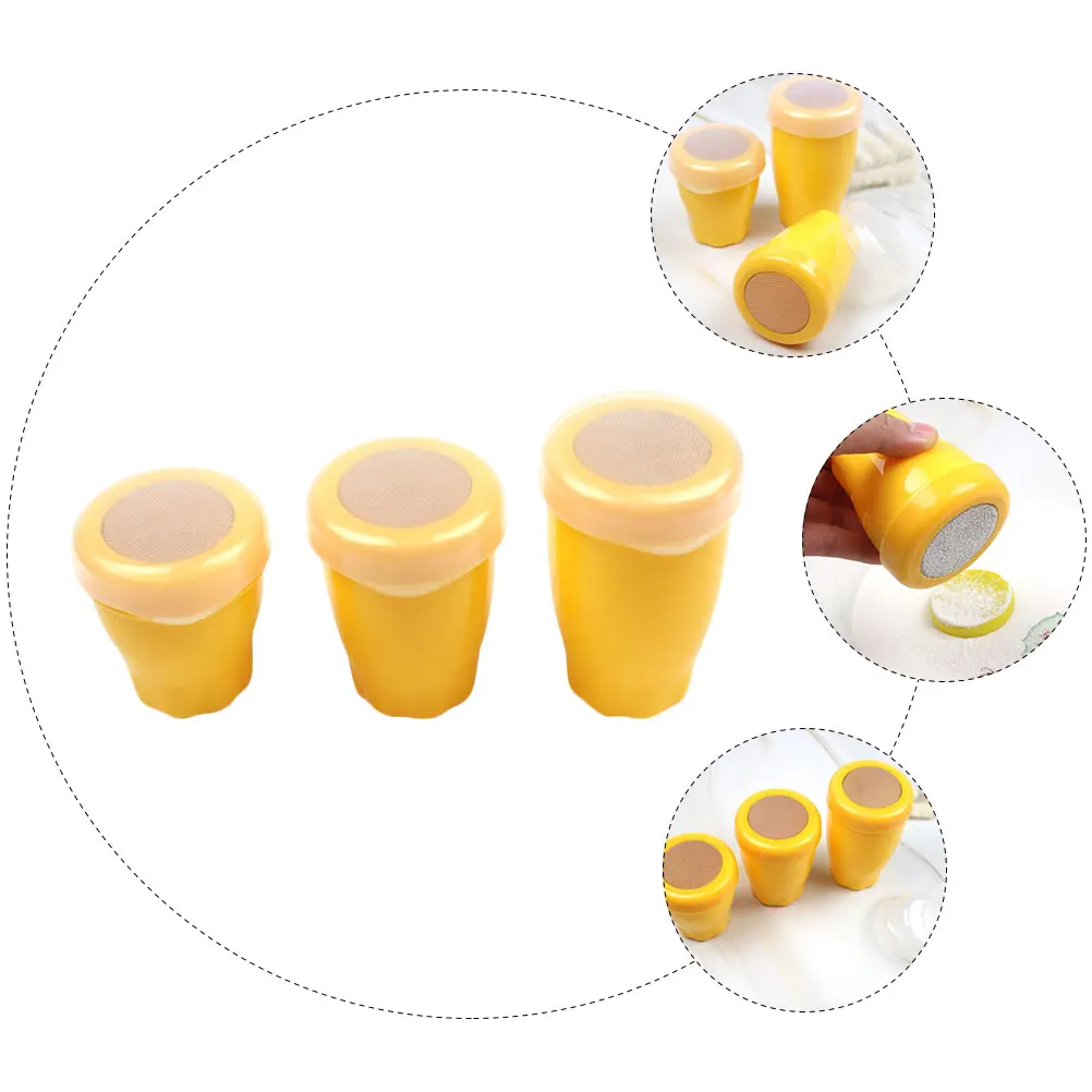 

3pcs Suger Shakers Powder Cans Cocoa Powder Storage Jars Baking Supply Kitchen Spice Bottles Condiment Container With Handle