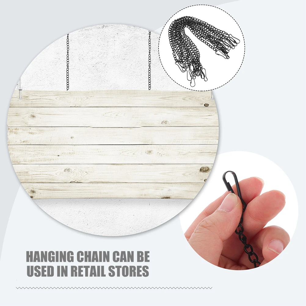 

10 Pcs Plant Black Tag Chain Chains with Hooks Hanging for Baskets Billboards Plants